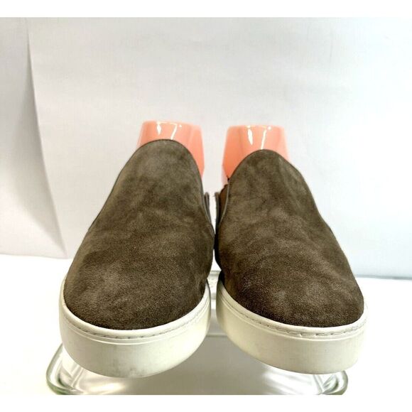 Vince Mule Sneakers Shoes Green Suede Shearling Fur Lined Garvey - Picture 3 of 16